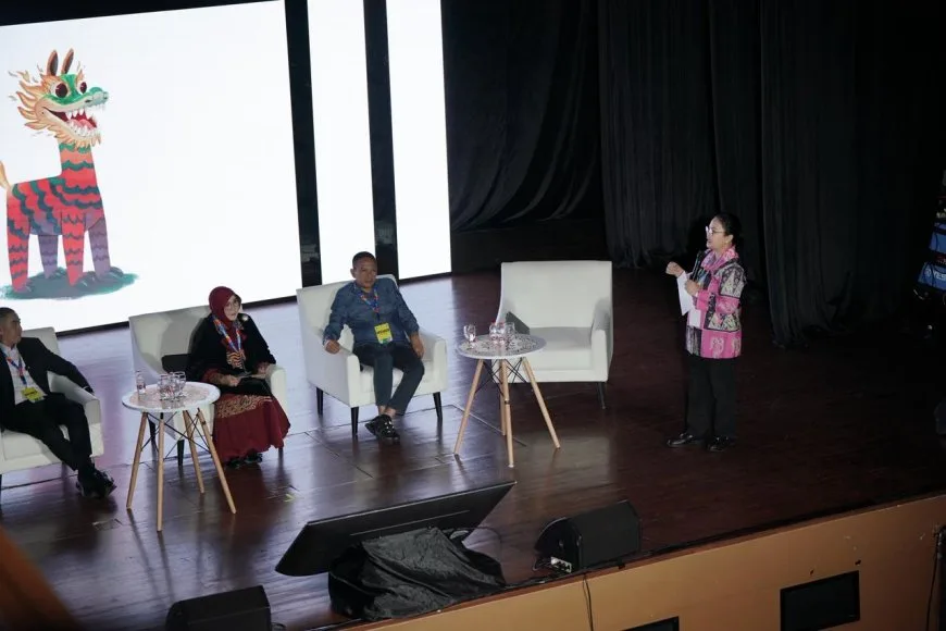 Wali Kota Semarang Agustina Wilujeng memaparkan inovasi ketahanan pangan dan pengendalian inflasi dalam Jakarta Future Festival 2026.