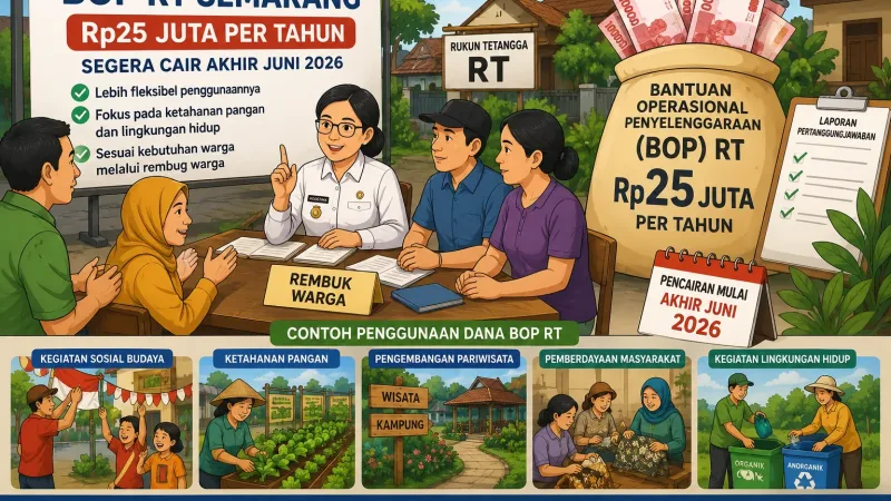 Pemkot Semarang mulai cairkan BOP RT Rp25 juta per tahun akhir Juni 2026. Dana dapat digunakan untuk pemberdayaan dan lingkungan.
