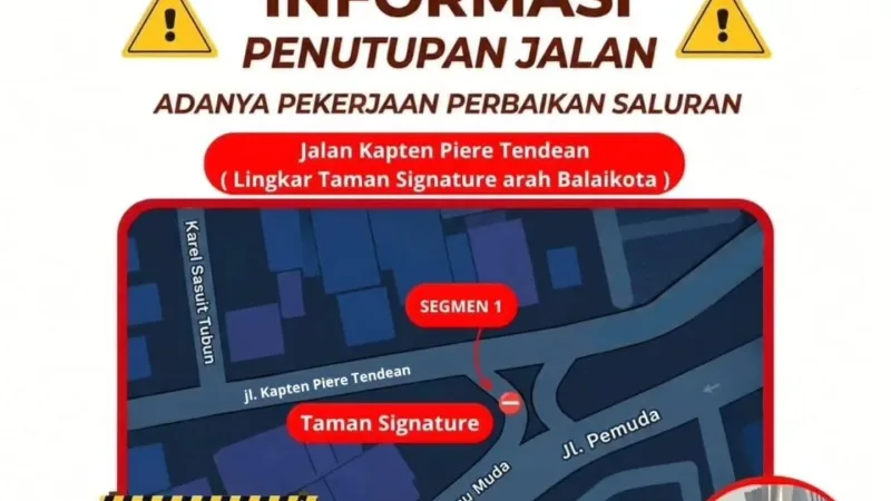 DPU Semarang Berlakukan Penutupan Jalan Kapten Piere Tendean Selama 14 Hari