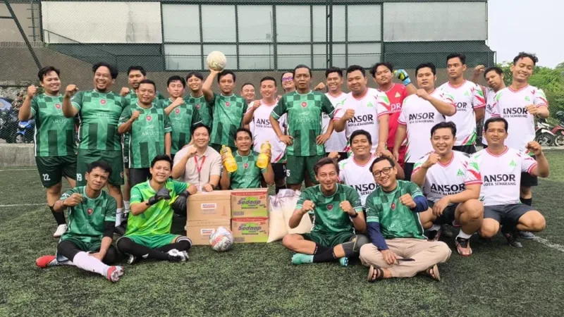 Semangat Hari Santri dan Sumpah Pemuda, Jurnalis FC-GP Ansor Gelar Laga Amal Anak Yatim