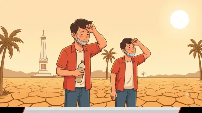 ilustrasi kemarau. (foto : gemini.ai)