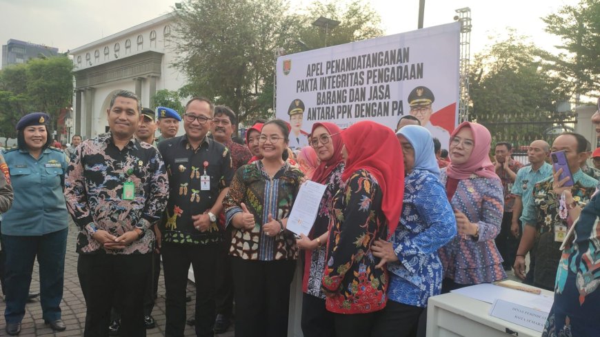 Pemkot Semarang Tindak Lanjuti Rekomendasi KPK, Seluruh PPKom dan PA Teken Pakta Integritas Pengadaan
