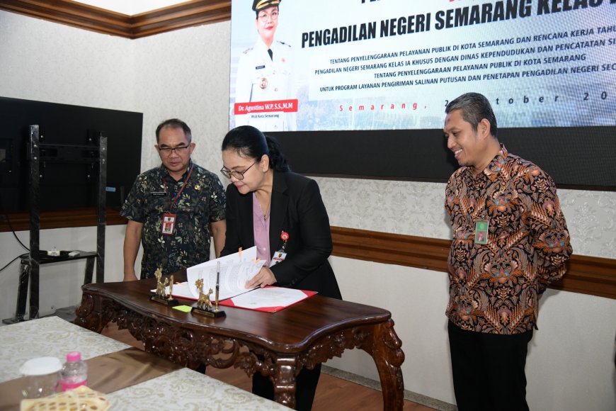 Tingkatkan Layanan Publik, Wali Kota Agustina Teken Kerja Sama dengan PN Semarang